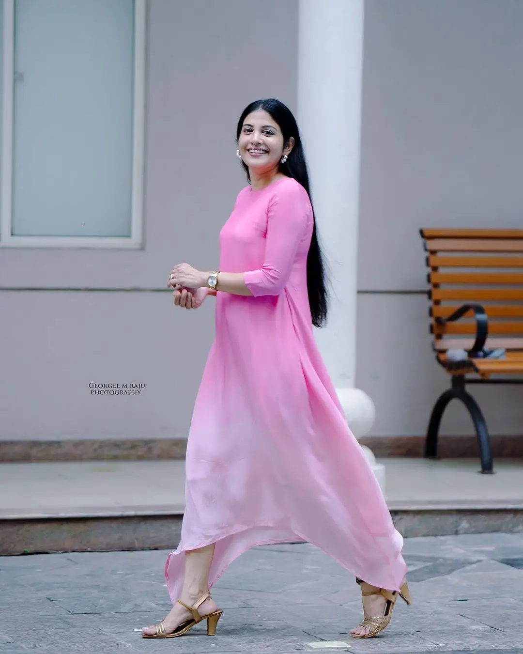 Malayalam Actress Shivada in Pink Long Gown